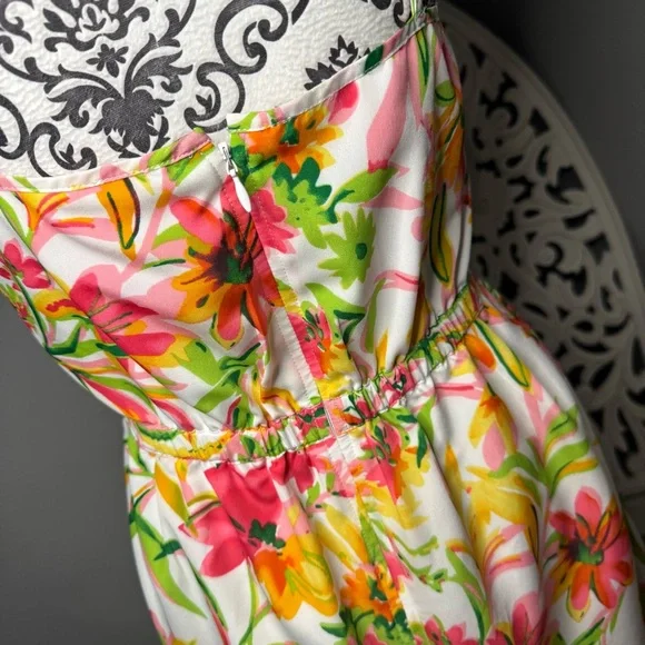 J. Crew Tropical Floral Mini Dress Size 4 Boho Beach Vacation Resortwear - Picture 9 of 12